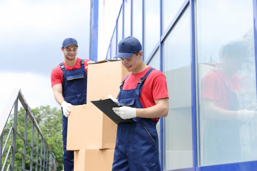 Team assessing safe moving conditions before a removal job