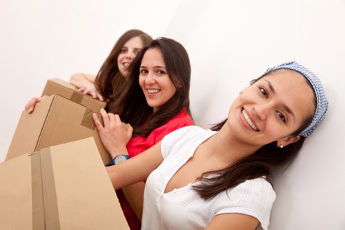 Office and retail equipment being organised for commercial moves in Harringay