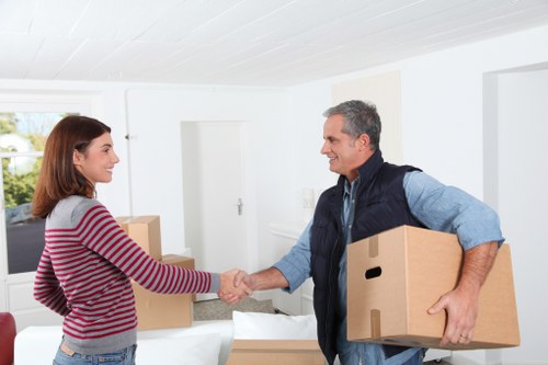 Moving house in Harringay with boxes and furniture ready for transport