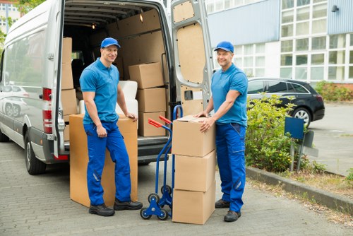 Packing boxes and furniture prepared by removal companies in Harringay
