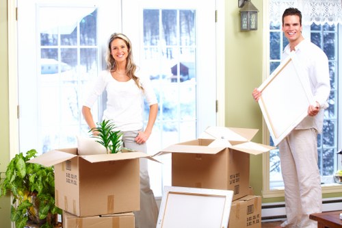 Professional removal van service handling furniture in Harringay